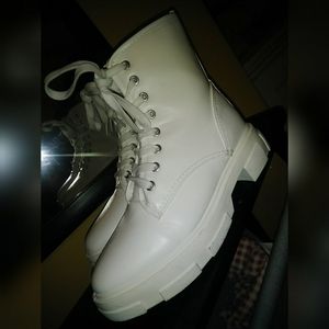 White Combat Boots